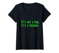 Mujer It's Not A Bug It's A Feature Programador Camiseta Cuello V