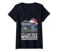 Mujer It's Not A Gun Meme Xmas - Funny Christmas Guns Camiseta Cuello V