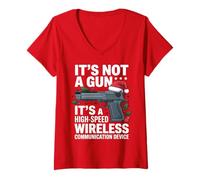 Mujer It's Not A Gun Meme Xmas - Funny Christmas It's Not A Gun Camiseta Cuello V