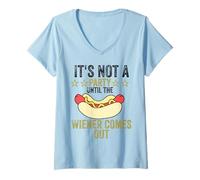 Mujer It's not a party until the Weiner comes out Camiseta Cuello V
