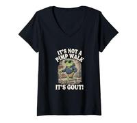 Mujer It's Not A Pimp Walk Its Gout Retro Frog Cane Camiseta Cuello V