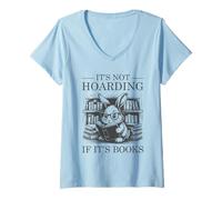 Mujer It's Not Hoarding If It's Books Camiseta Cuello V