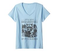 Mujer It's Not Hoarding If It's Books Camiseta Cuello V