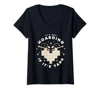 Mujer It's Not Hoarding If It's Yarn Camiseta Cuello V