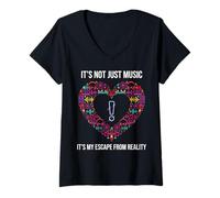 Mujer It's Not Just Music It's MY Escape from Reality Camiseta Cuello V