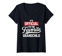Mujer It's Official I'm The Favorite Grandchild Funny Grandchild Camiseta Cuello V