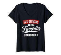 Mujer It's Official I'm The Favorite Grandchild Funny Grandchild Camiseta Cuello V