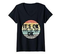 Mujer It's Ok Not to be Ok Vintage Mental Health Awareness Camiseta Cuello V