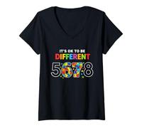 Mujer It's Okay to Be Different 67 Autism Awareness Camiseta Cuello V