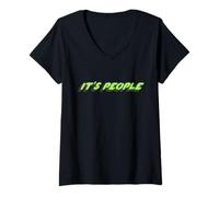 Mujer It's People | Cita de la película de Culto de 1970 Verde Camiseta Cuello V