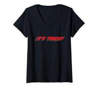 Mujer It's Tricky | 1980's Song Music Fooling Trick Camiseta Cuello V