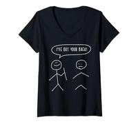 Mujer Ive Got Your Back Stickman Divertido Dicho Humor Hombres Mujeres Niños Camiseta Cuello V