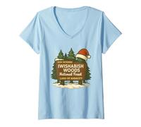 Mujer Iwishabish Woods National Forest Land of Audacity Navidad Camiseta Cuello V