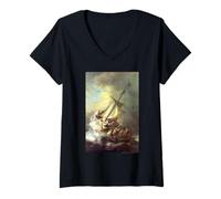 Mujer J. M. W. Turner The Shipwreck (Scene in a Storm) Camiseta Cuello V