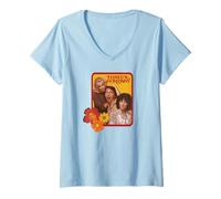 Mujer Jack & Janet & Chrissy Three's Company Retro Floral Graphic Camiseta Cuello V