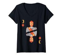 Mujer Jack of Diamonds Baraja De Cartas Halloween Camiseta Cuello V
