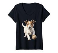 Mujer Jack Russell Dueño del Perro T Gassi Ropa Jack Russell Camiseta Cuello V
