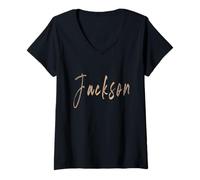 Mujer Jackson Wyoming Vintage diseño Elegante Camiseta Cuello V