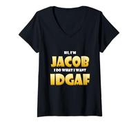 Mujer Jacob Costume Idgaf Meme Personalized Jacob First Name Jake Camiseta Cuello V