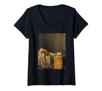 Mujer Jacques-Louis David The Death of Marat Camiseta Cuello V
