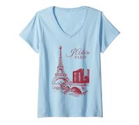 Mujer J'Adore Paris I Love Paris Francia Europa Vacaciones Mujeres Chica Camiseta Cuello V