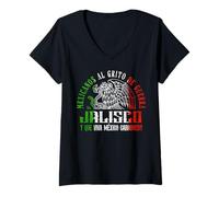 Mujer Jalisco México Souvenir Mexican Travel Vacation Camiseta Cuello V