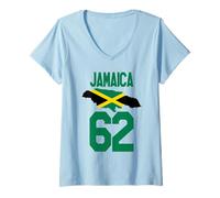 Mujer Jamaica 62 Jamaican Independence Flag Camiseta Cuello V