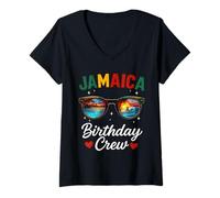 Mujer Jamaica Birthday Crew 2026 Matching Family Trip Cruise Squad Camiseta Cuello V
