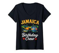 Mujer Jamaica Birthday Crew 2026 Matching Family Trip Cruise Squad Camiseta Cuello V