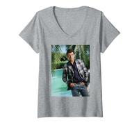 Mujer James Bond Actor Pierce Brosnan Goldeneye de Michael Grecco Camiseta Cuello V