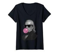 Mujer James K. Polk Retrato Camiseta Cuello V