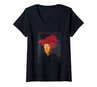 Mujer Jan Van Eyck - El Retrato de un Hombre - para Artistas Camiseta Cuello V