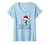 Mujer Jane Austen I Sincerely Hope Christmas Santa Hat Cita Meme Camiseta Cuello V