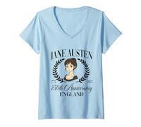 Mujer Jane Austen Pemberley 250 Aniversario Orgullo y prejuicio Camiseta Cuello V