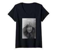 Mujer Janis Joplin Gran Hermano & Cantante de Holding Company 1969 Camiseta Cuello V
