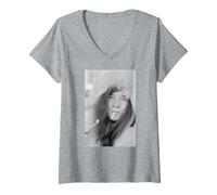 Mujer Janis Joplin Kozmic Blues Band Cantante en Londres 1969 Camiseta Cuello V