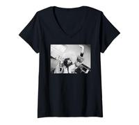 Mujer Janis Joplin Kozmic Blues Band Cantante icónico 1969 Camiseta Cuello V