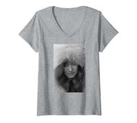Mujer Janis Joplin Singer Big Brother & Holding Company 1969 Camiseta Cuello V