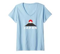 Mujer Japan Travel Mount Fuji Sun Rising Tops, Camisetas y Accesorios Camiseta Cuello V