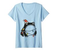 Mujer Japanese Art Frog Funny Ugly Christmas Men Women Kids Camiseta Cuello V