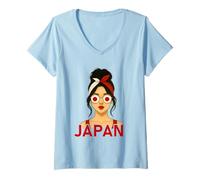 Mujer Japanese Girl Japan Flag Japanese Girlfriend Wife Camiseta Cuello V