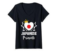 Mujer Japanese Princess Japan Flag Proud Japanese Girl Camiseta Cuello V