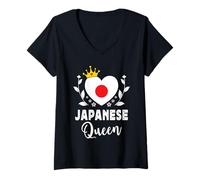 Mujer Japanese Queen Japan Flag Proud Japanese Woman Camiseta Cuello V