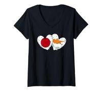 Mujer Japón Chipre Corazón Banderas Japonés Español Doble Am Camiseta Cuello V