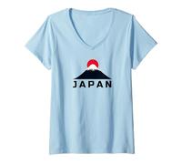 Mujer Japón Travel Mount Fuji Sun Rise Tops, Camisetas y Accesorios Camiseta Cuello V