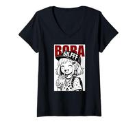 Mujer Japonés Anime Girl Boba Tea Japón Kawaii Niñas Mujeres Niños Camiseta Cuello V