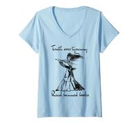 Mujer Japonés Artes Marciales Mujer Lectores Manga Literatura de Guerra Camiseta Cuello V