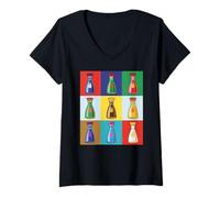 Mujer Japonés Ichiban Shoyu Salsa De Soja Arte Pop Retro Asiático Gráfico Camiseta Cuello V