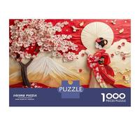 Mujer Japonesa con Kimono 1000 Piezas Set De Puzzle Puzzle Cartón Premium - Antiestrés Y Decoración, Regalo para Mujeres, Hombres Y Niños, Entrena El Cerebro 52x38cm/1000pcs