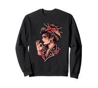 Mujer Japonesa empoderada Biker Tatuaje Arte Día de la Mujer Sudadera